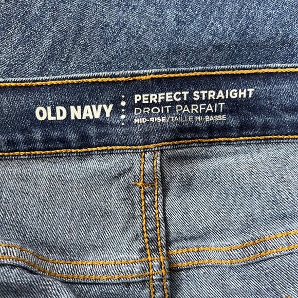Old Navy Cropped Jeans Womens 16 Perfect Straight Mid Rise - Picture 6 of 10